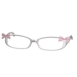 White Delicate Coquette Nerdy Glasses