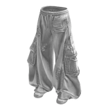 White Denim Cargo Sweats