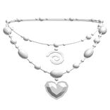 ♡ White Detailed Heart Charmed Necklace