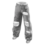 White Distressed Baggy Stars Jeans