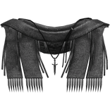 White Distressed Neck Scarf With Dagger