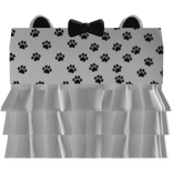 white doll ruffle kawaii dress w/ cute black paws