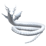 White dragon wrapped around neck