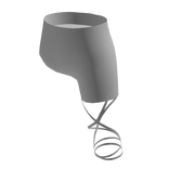 White Easter Bunny Tail Latex One-Leg Shorts