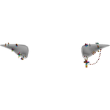 White Emo Elf Ears /w Rainbow Piercings