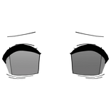 white emotionless tired anime moe eyes