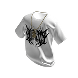 White Eternos T-Shirt with Gold Dollar Chain