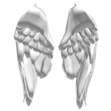 White Fallen Angel Resting Wings