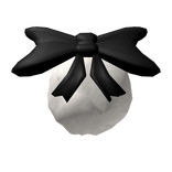 White Fluffy Easter Bunny Tail Black Bow