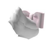 ♡ : White Fluffy Shiba Inu Tail w/ Pink Ribbon