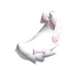 White Fluffy Tail w/ Pink Charms