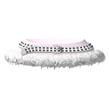 white fur trim mini skirt + belt in baby pink 3.0