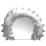 ♱ : white fuzzy spiked oversized fur hood