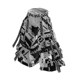 White Game Pixel Check Wide Cargo Pants M8
