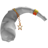 White Gold Star Chained Fluffy Tail