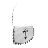 White Goth 2000s Y2K Emo Silver Cross Bag