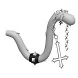 White Goth Chain Cross Tail