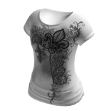 White Goth Emo Y2K Punk One Curvy Shirt Skirt