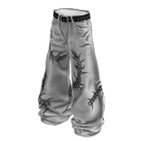 White Gothic Centipede Distressed Denim