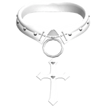 ♬ white gothic collared choker with cross