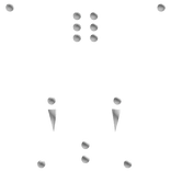 white gothic emo piercing set with angel fangs