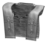 White Gothic Hoodie Sleeves W Chrome Cross Chain