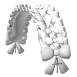 white gothic maid ruffled bonnet with bow