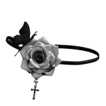 White Gothic Rose Headband