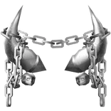 White Gothic Skull Chained Horns 