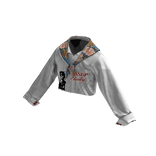 White Graphic Scarf Crop