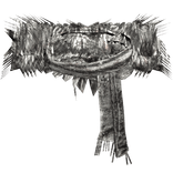 White Grunge Fur Neck Chrome Scarf