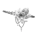 White Grunge Rose Thorn Chain Eyepatch (1.0)