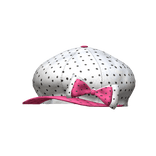 White Gyaru Newsboy Cap Pink Bow Dots Cute