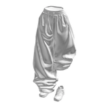 White Half Raised Baggy Sweatpants w/ White Shoes