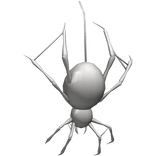 white hanging spider (left)