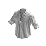 White Henley Loose Button Up