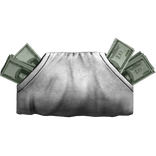 White Hoodie Front Pocket W/ Money