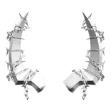 White Ivory Chained Emo Horns