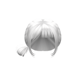 white kawaii cute low side bun braid messy bangs