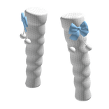  White Kawaii Leg Warmers w Blue Bow