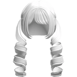 ♡ : white kawaii low curly long doll pigtails