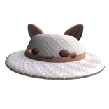 White Kitty Straw Hat