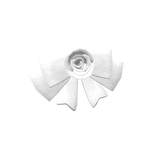 White laced bow with rose