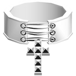 white laced gothic emo studded cross choker 3.0