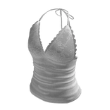 White Laced Halter Top