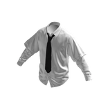 White Layered Overshirt w/ Black Tie
