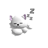White lazy cat