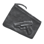 White Leather Gun Print Wallet