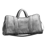 White Leather Handheld Duffel Bag