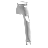 White Leather High-Waisted One-Leg Shorts-Pants